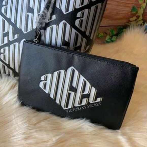 Victoria’s Secret Silver Logo Tote with Wristlet